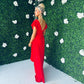 Juno Frill Detailed Maxi Dress Rouge