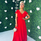 Juno Frill Detailed Maxi Dress Rouge