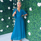 Orla Banded Midi Dress Teal
