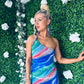Clora Mesh Midi Dress Blue