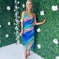 Clora Mesh Midi Dress Blue