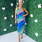 Clora Mesh Midi Dress Blue