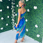Clora Mesh Midi Dress Blue