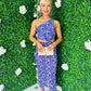 Harri Cut Out Lurex Dress Violet