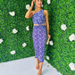 Harri Cut Out Lurex Dress Violet