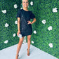 Cecile Sequin Mini Dress Black