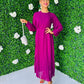 Janis Pleated Midi Dress Orchid