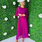 Janis Pleated Midi Dress Orchid