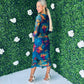 Gwen Mesh Midi Dress Teal