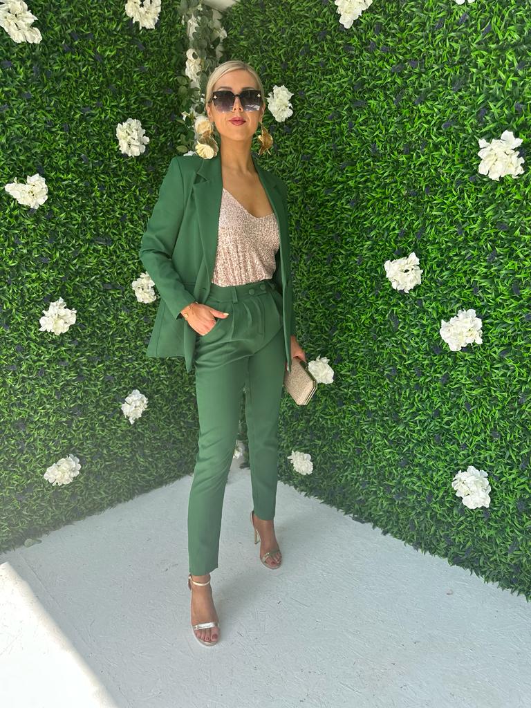 Glenda Double Breasted Suit Emerald