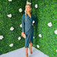 Marian Gold Buckle Midi Dress Teal