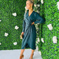 Marian Gold Buckle Midi Dress Teal