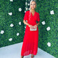 Orla Banded Midi Dress Red