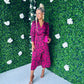 Lindi Detailed Midi Dress Cerise