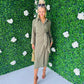 Alba Wrap Midi Dress Khaki
