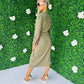 Alba Wrap Midi Dress Khaki