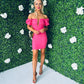 Beks Delailed Mini Dress Pink