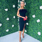 Diana Feather Detail Dress Black