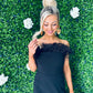Diana Feather Detail Dress Black