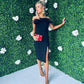 Diana Feather Detail Dress Black