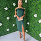 Diana Feather Detail Dress Forest