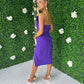 Diana Feather Detail Dress Violet