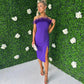 Diana Feather Detail Dress Violet