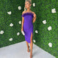 Diana Feather Detail Dress Violet