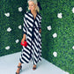 Brielle Shirt Maxi Dress Black White Stripe PRE ORDER Arriving 23 Sep