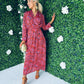 Hana Midaxi Dress Animal Pink