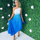 Sam Pleat Dress Ombre Blue