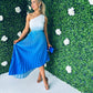 Sam Pleat Dress Ombre Blue