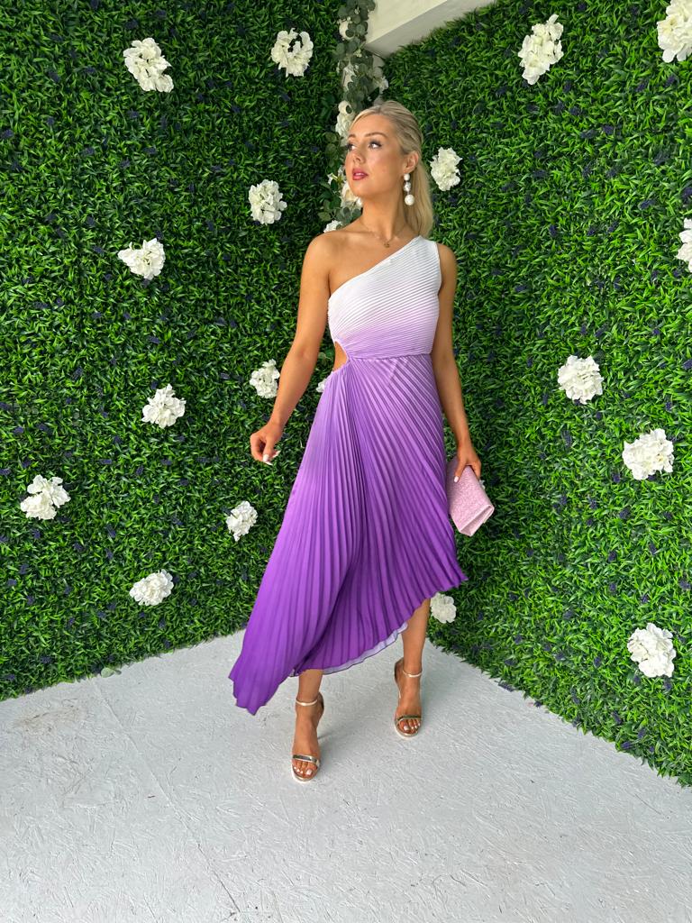 Sam Pleat Dress Ombre Lilac