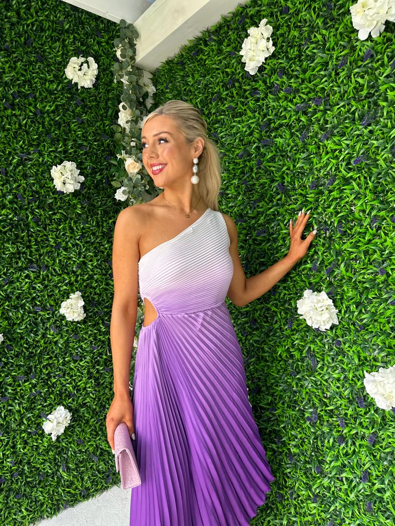 Sam Pleat Dress Ombre Lilac