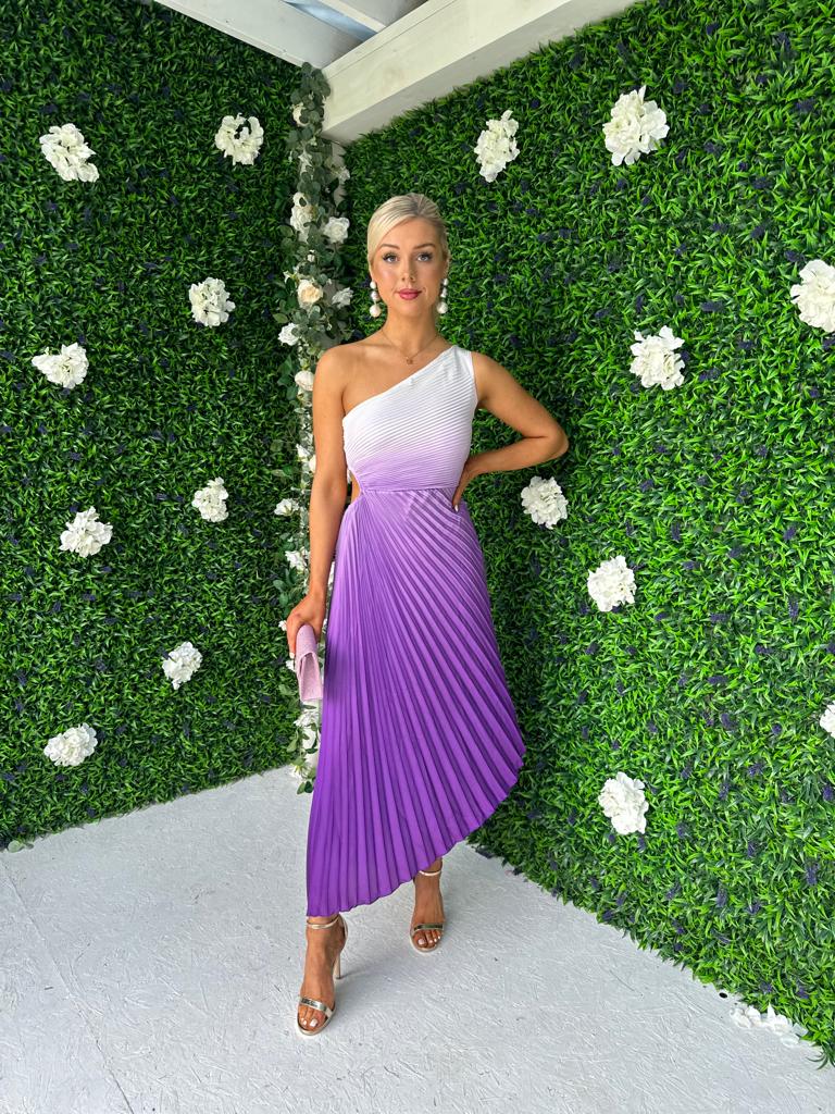 Sam Pleat Dress Ombre Lilac