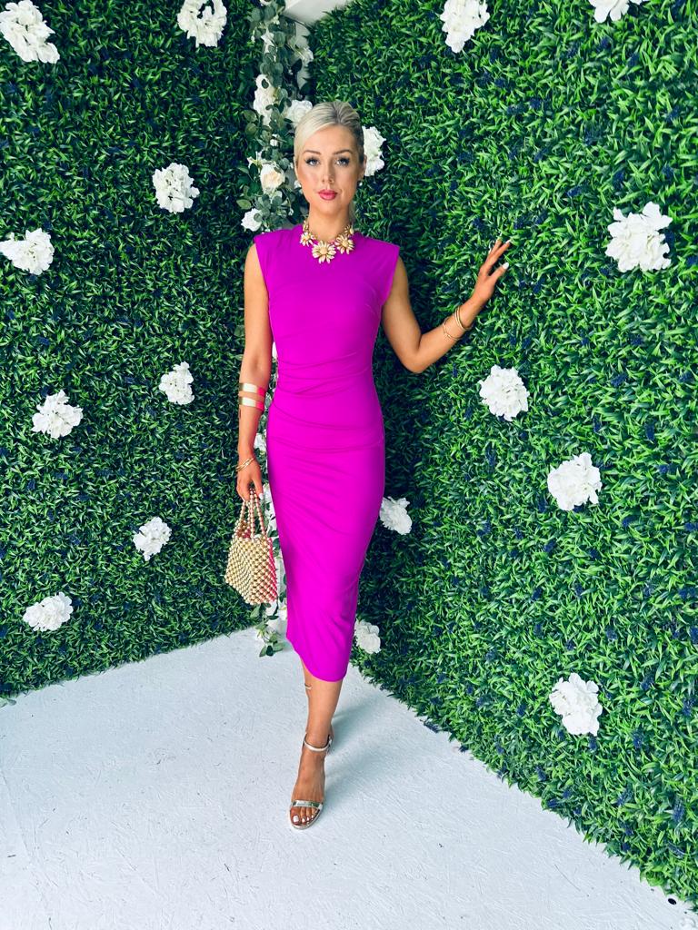 Rubi Ruched Dress Orchid