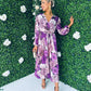 Kiva Midi Dress Floral Lilac