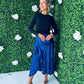 Addilyn 2 in 1 Frill Midi Dress Cobalt