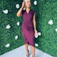 Pippa Draped Midi Dress Plum