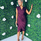 Pippa Draped Midi Dress Plum