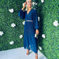 Danni Full Pleat Midi Dress Navy
