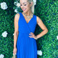 Roko Pleated Dress Royal
