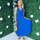 Roko Pleated Dress Royal