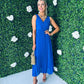 Roko Pleated Dress Royal