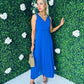 Roko Pleated Dress Royal