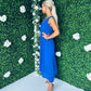 Roko Pleated Dress Royal