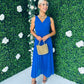 Roko Pleated Dress Royal