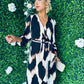 Erin Animal Long Sleeve Split Hem Frill Detail Maxi Dress PRE ORDER Arriving 23 Sep