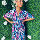 Lory Midi Dress Multi Blue