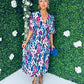 Lory Midi Dress Multi Blue